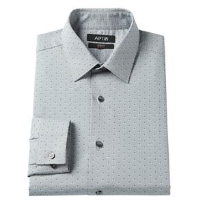 Men's Apt. 9庐 Slim-Fit Patterned Stretch Spread-Collar Dress Shirt