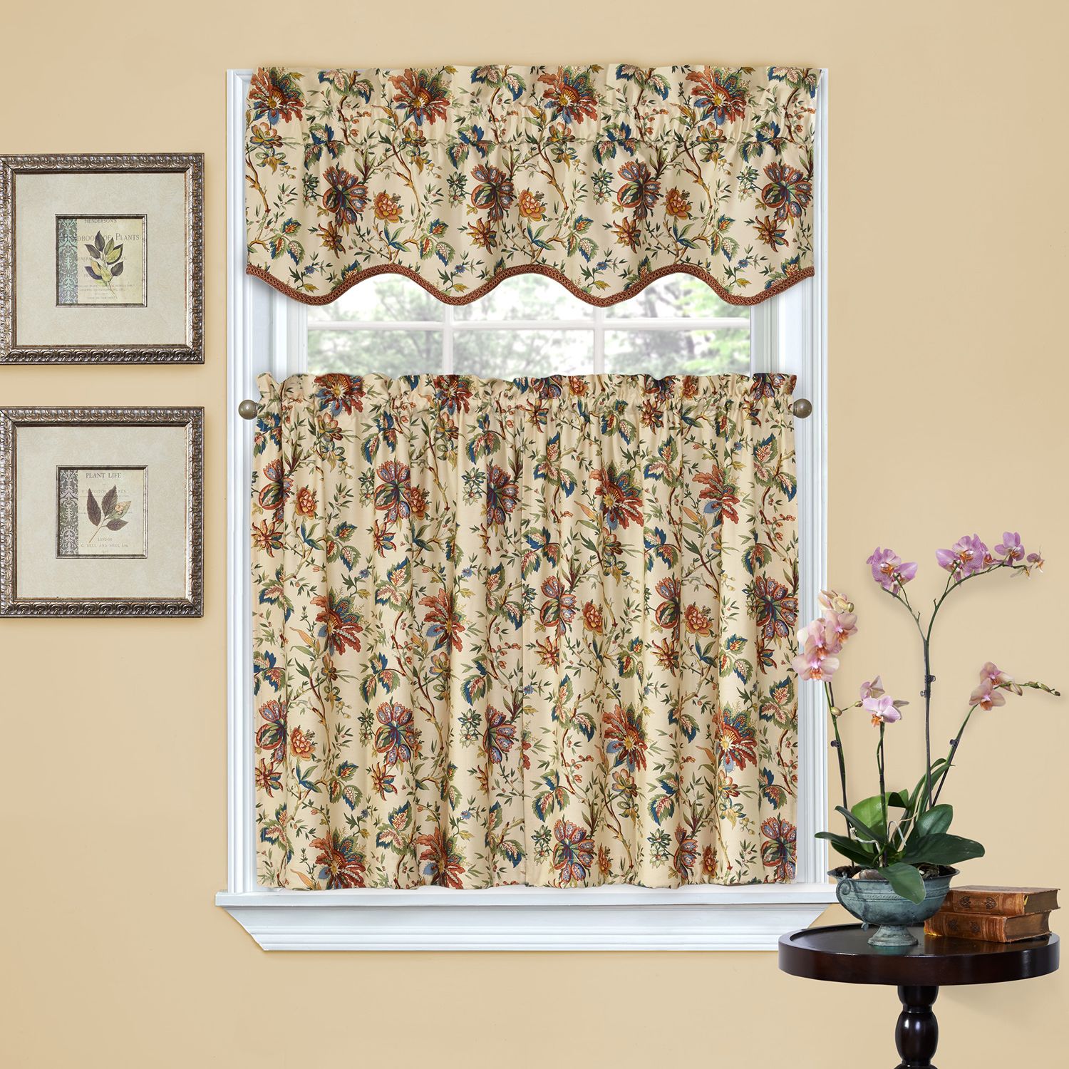 Waverly Felicite Tier Kitchen Window Curtain Set 60 X 36   2222931 Creme