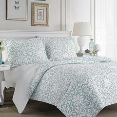 Laura Ashley Bramble Reversible Reversible Quilt Set, Color: Green