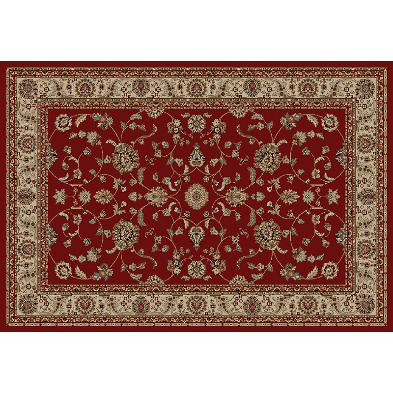 Merinos Marash Floral Framed Rug, Red, 5X7.5 Ft
