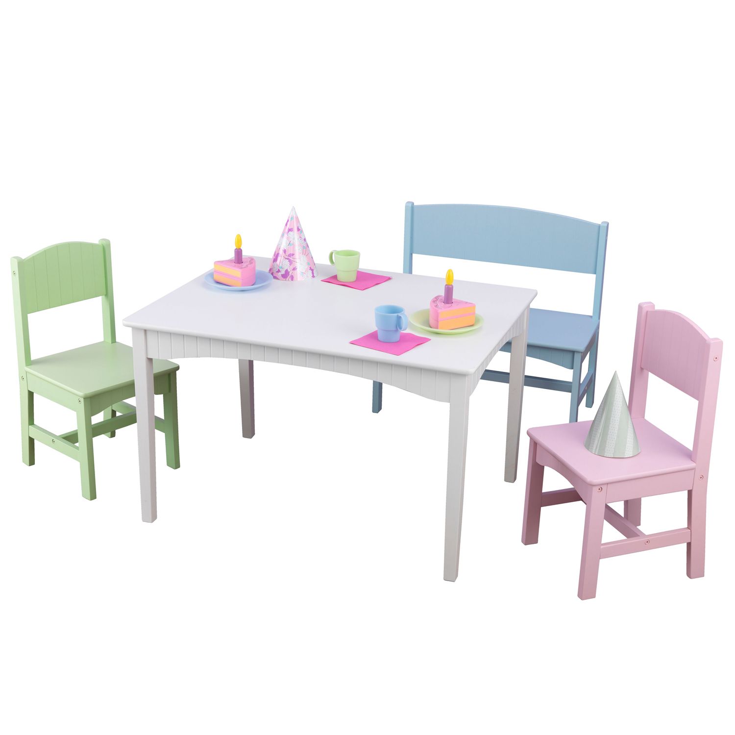 kidkraft nantucket table with bench and 2 chairs