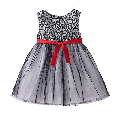 Youngland Little Girls Size 2T Sleeveless All Lace A-Line Dress White/Pink Lined