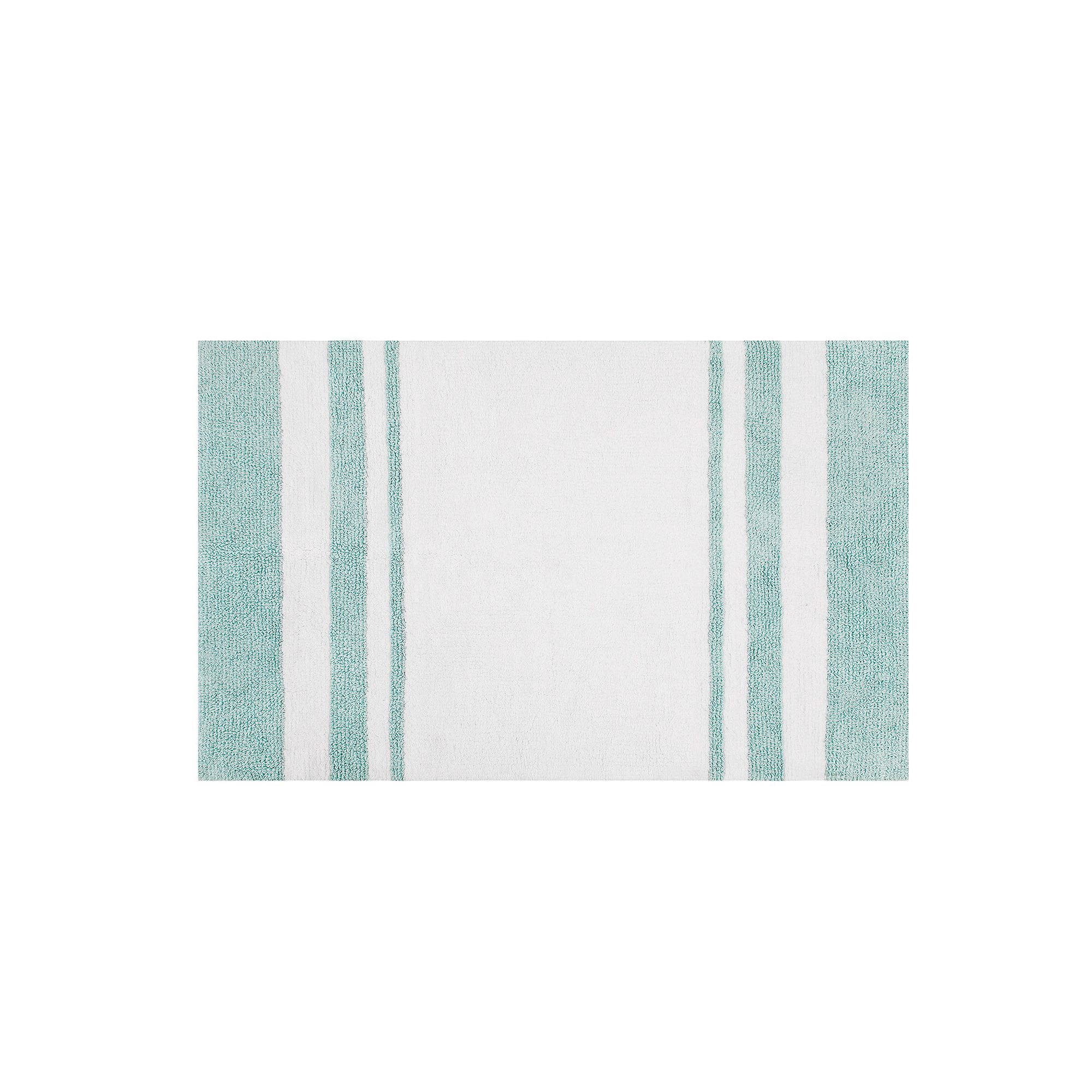 Madison Park Spa High Absorbent Cotton Reversible Stripe Bathroom Rug, Blue