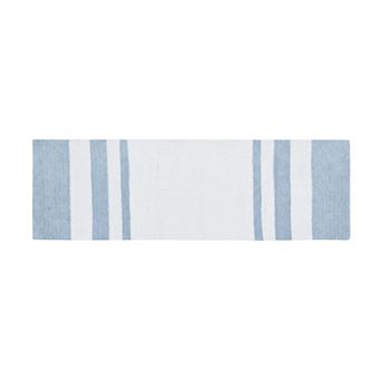 Madison Park Spa High Absorbent Cotton Reversible Stripe Bathroom Rug