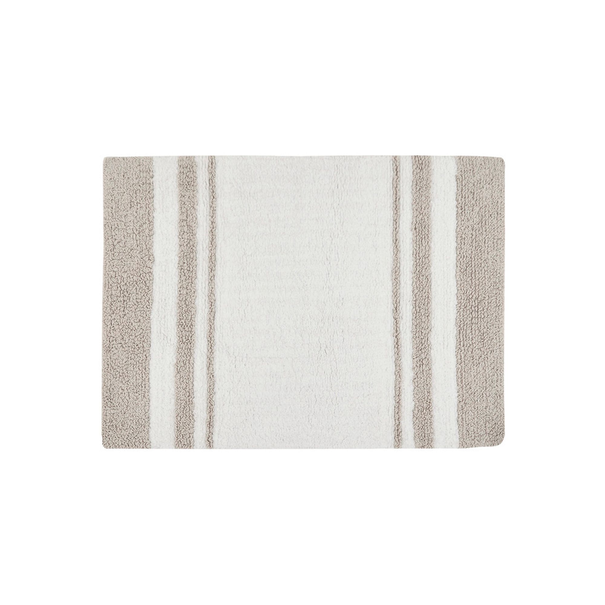 Madison Park Spa High Absorbent Cotton Reversible Stripe Bathroom Rug, Brow