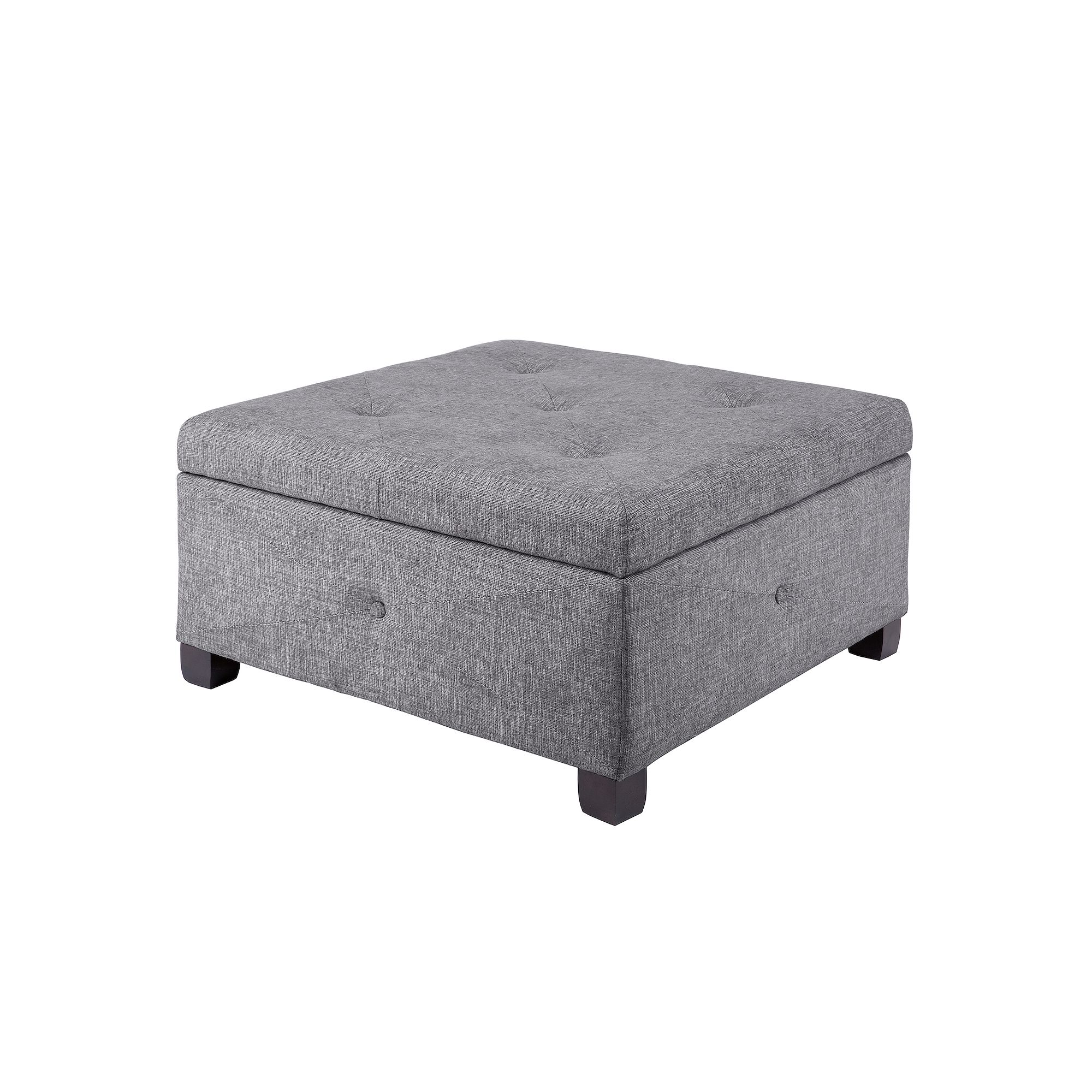 Madison Park Lucas Storage Ottoman, Gray