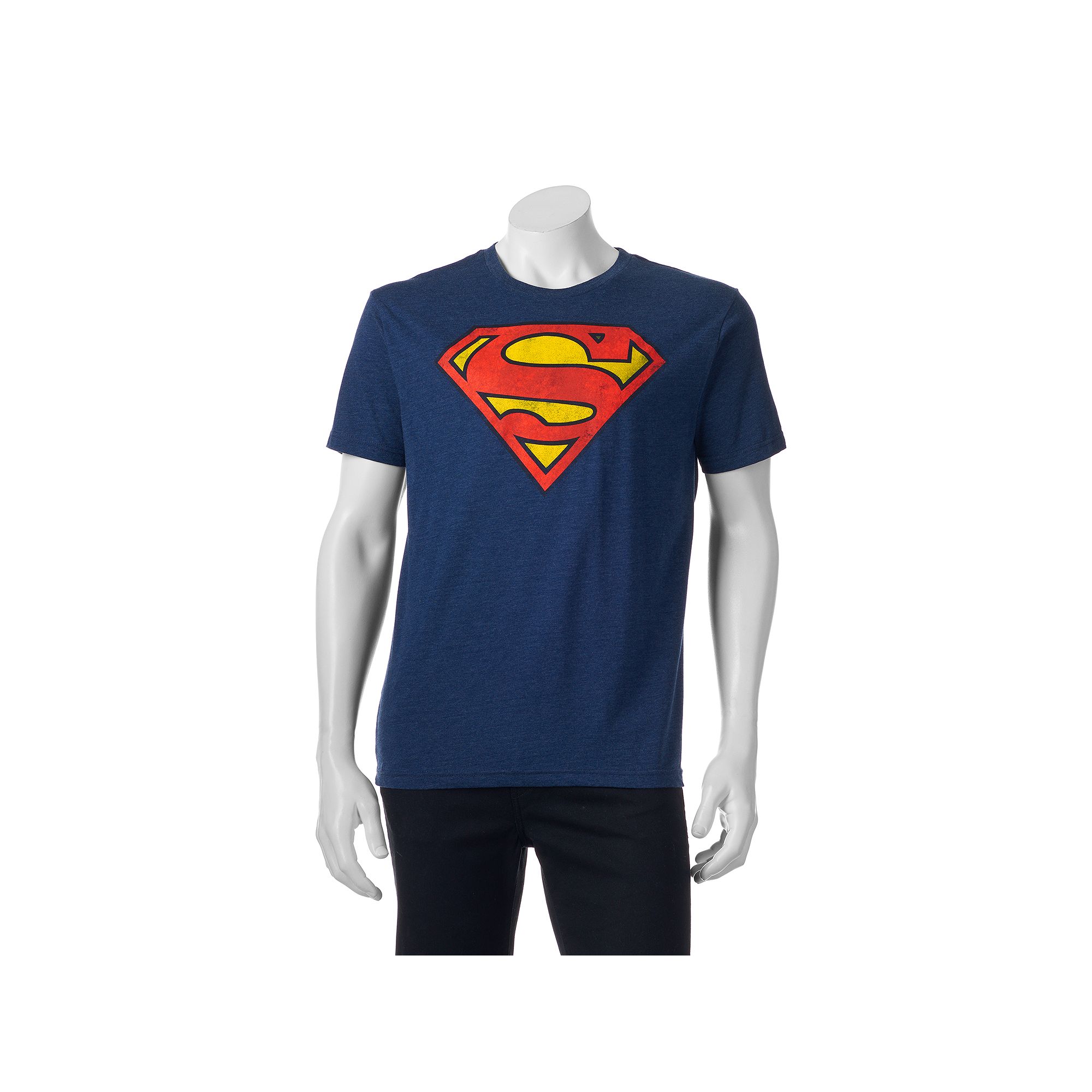 Mens Superman Tee, Size: Small, Navy Grey
