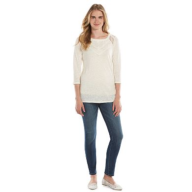 LC Lauren Conrad Lace Linen Tunic - Women's