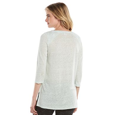 LC Lauren Conrad Lace Linen Tunic - Women's