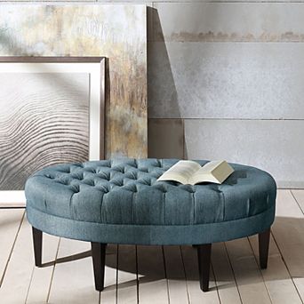 Madison Park Chase Surfboard Tufted Ottoman