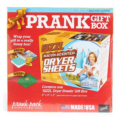 Sizzl Bacon Scented Dryer Sheets Prank Gift Box