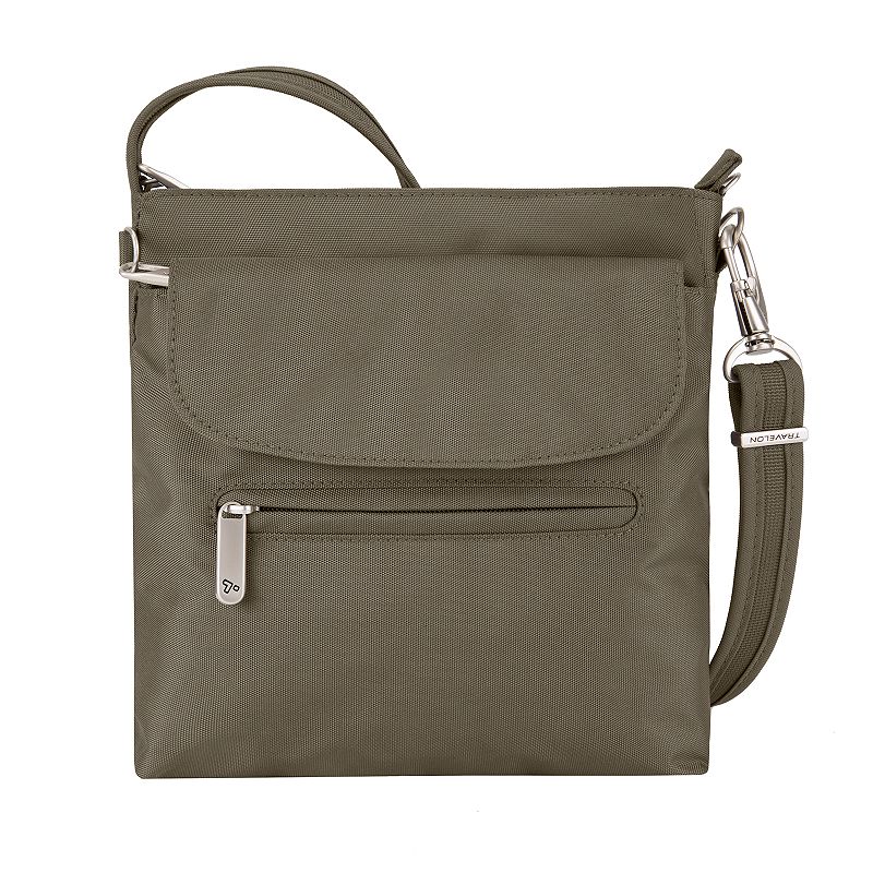 Travelon Anti-Theft Classic Mini Shoulder Bag, Beig/Green