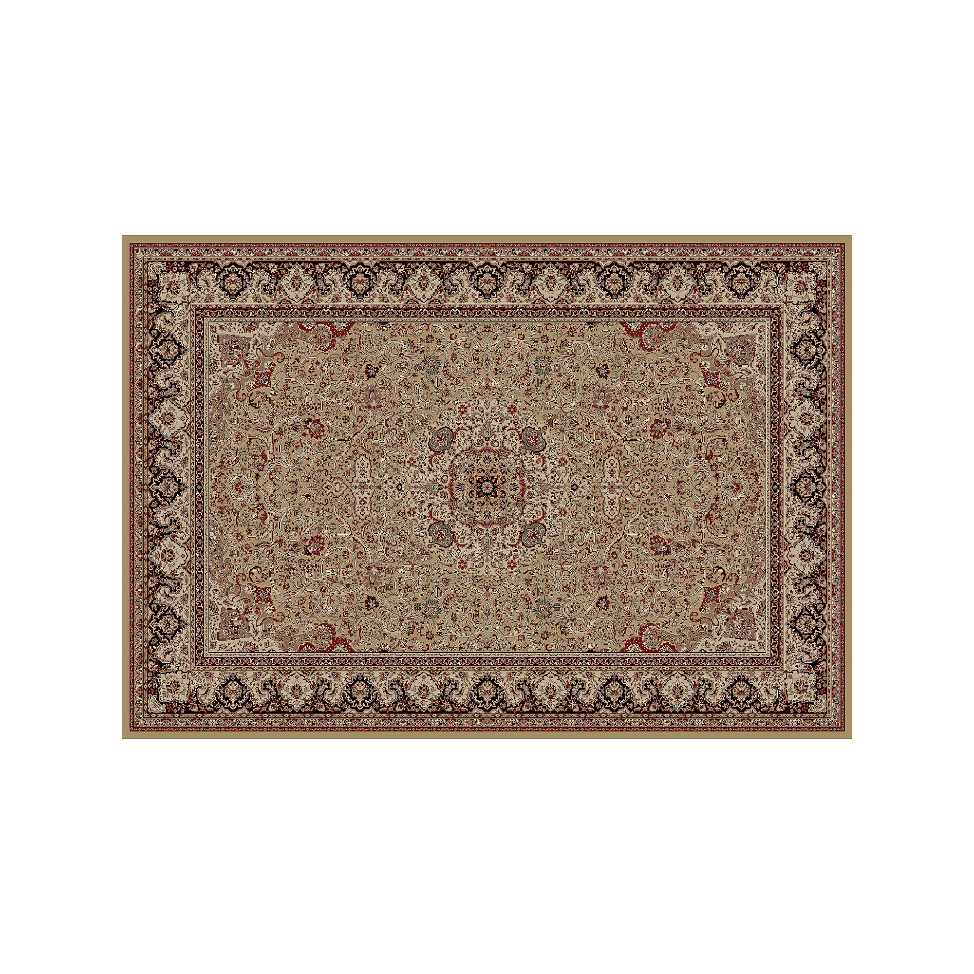 Merinos Isfahan Floral Framed Rug, Gold