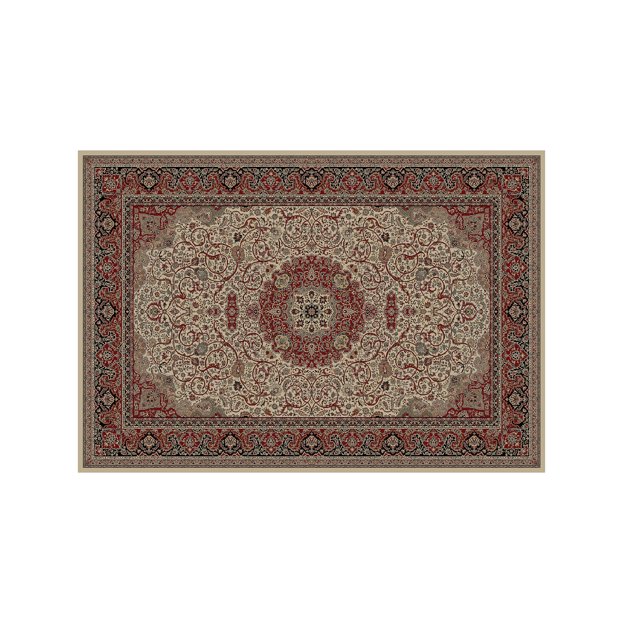 Merinos Isfahan Floral Framed Rug, Ivory