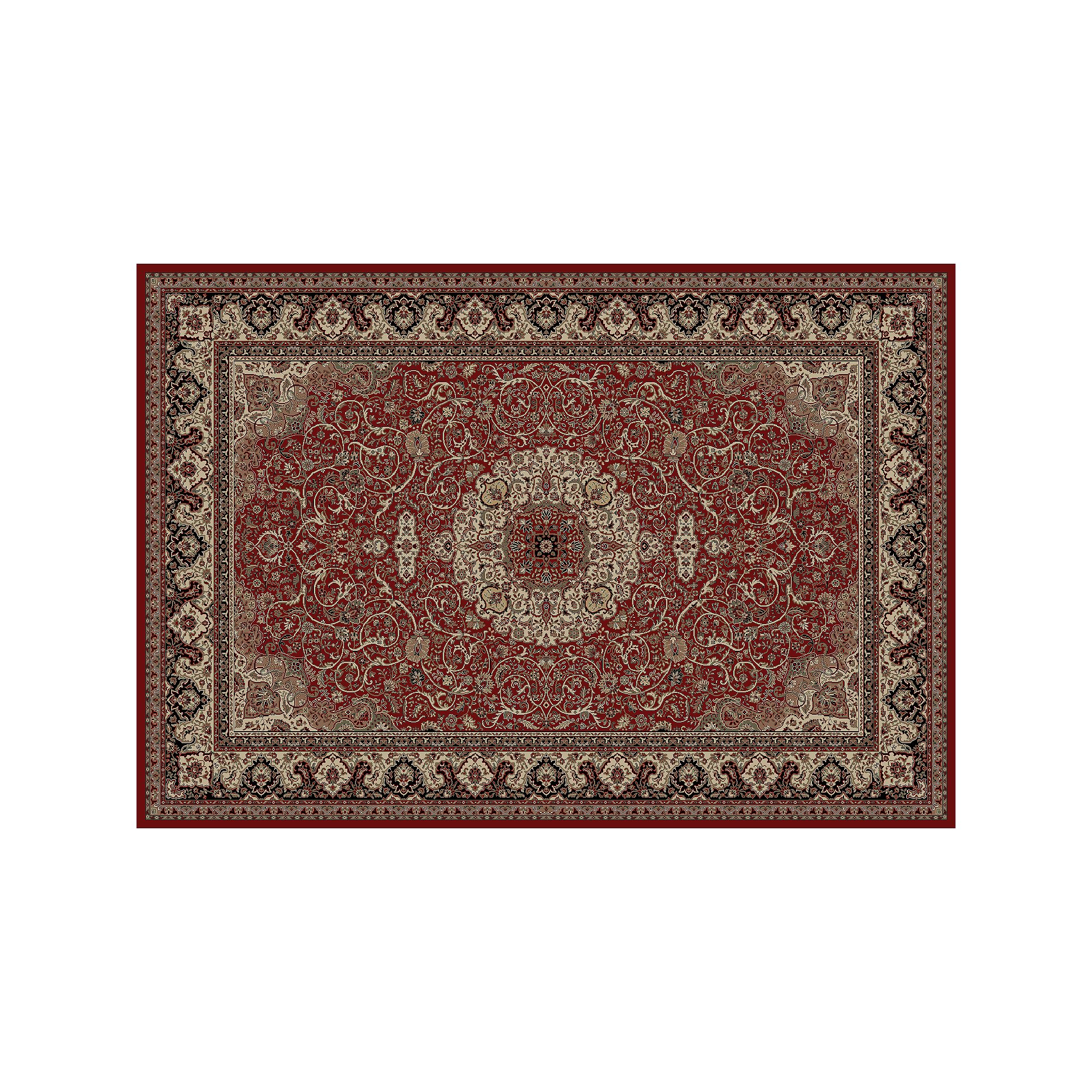 Merinos Isfahan Floral Framed Rug, Red