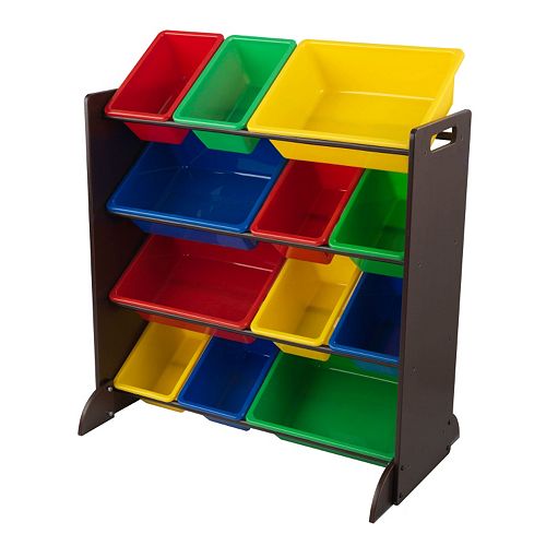 kidkraft 7 plastic bin storage unit