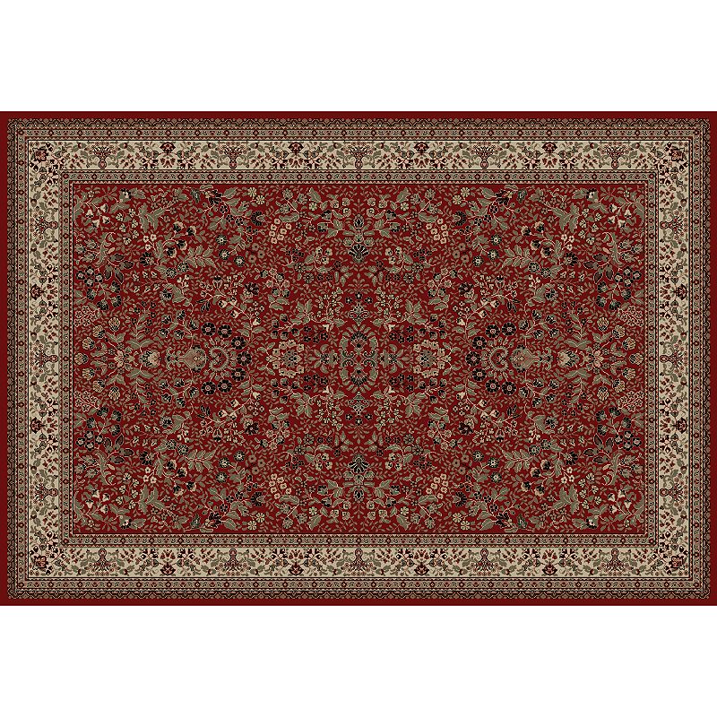 Merinos Sarouk Floral Framed Rug, Red, 8X11 Ft