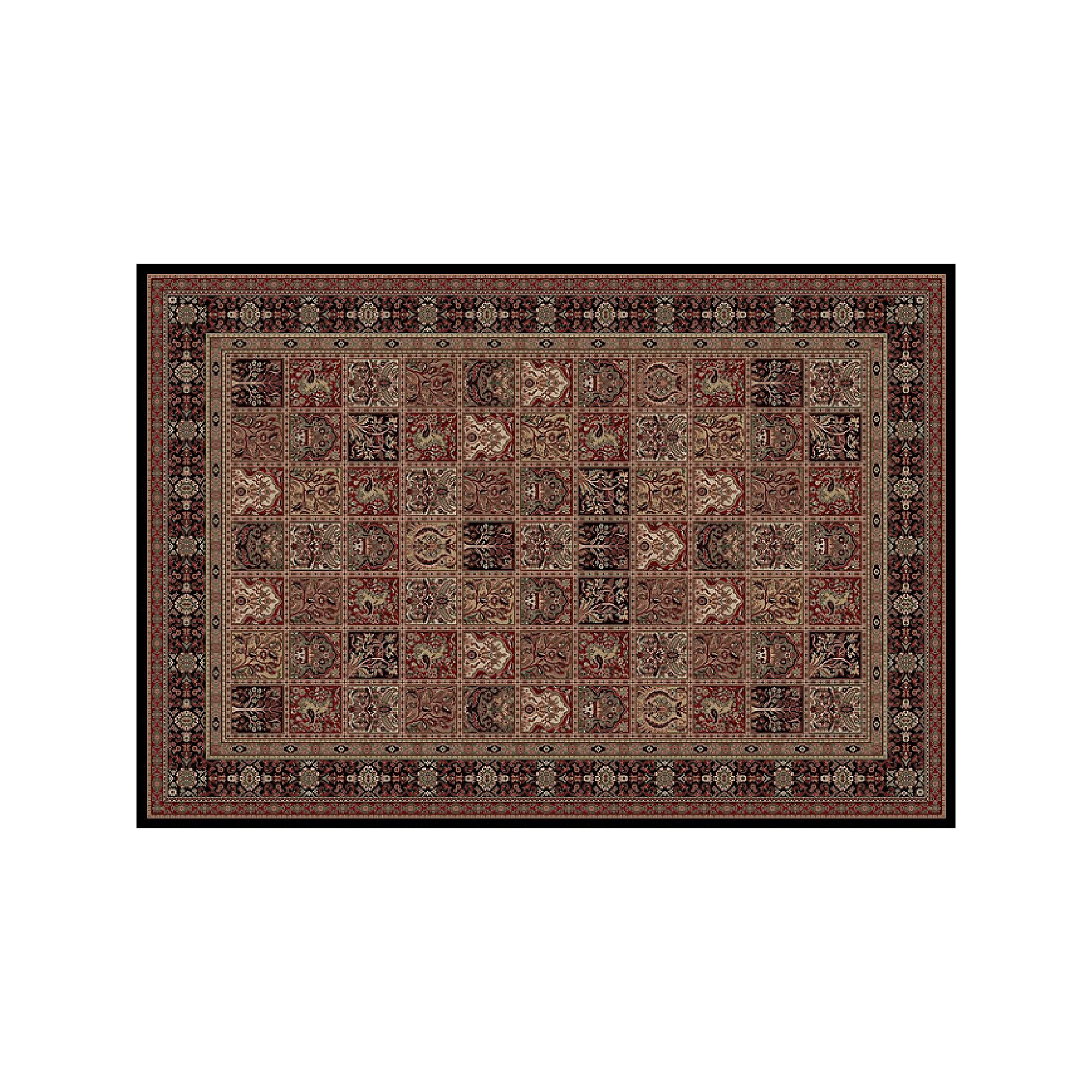 Merinos Panel Medallion Framed Rug, Black