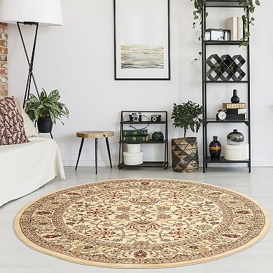 Merinos Mahal Floral Framed Rug