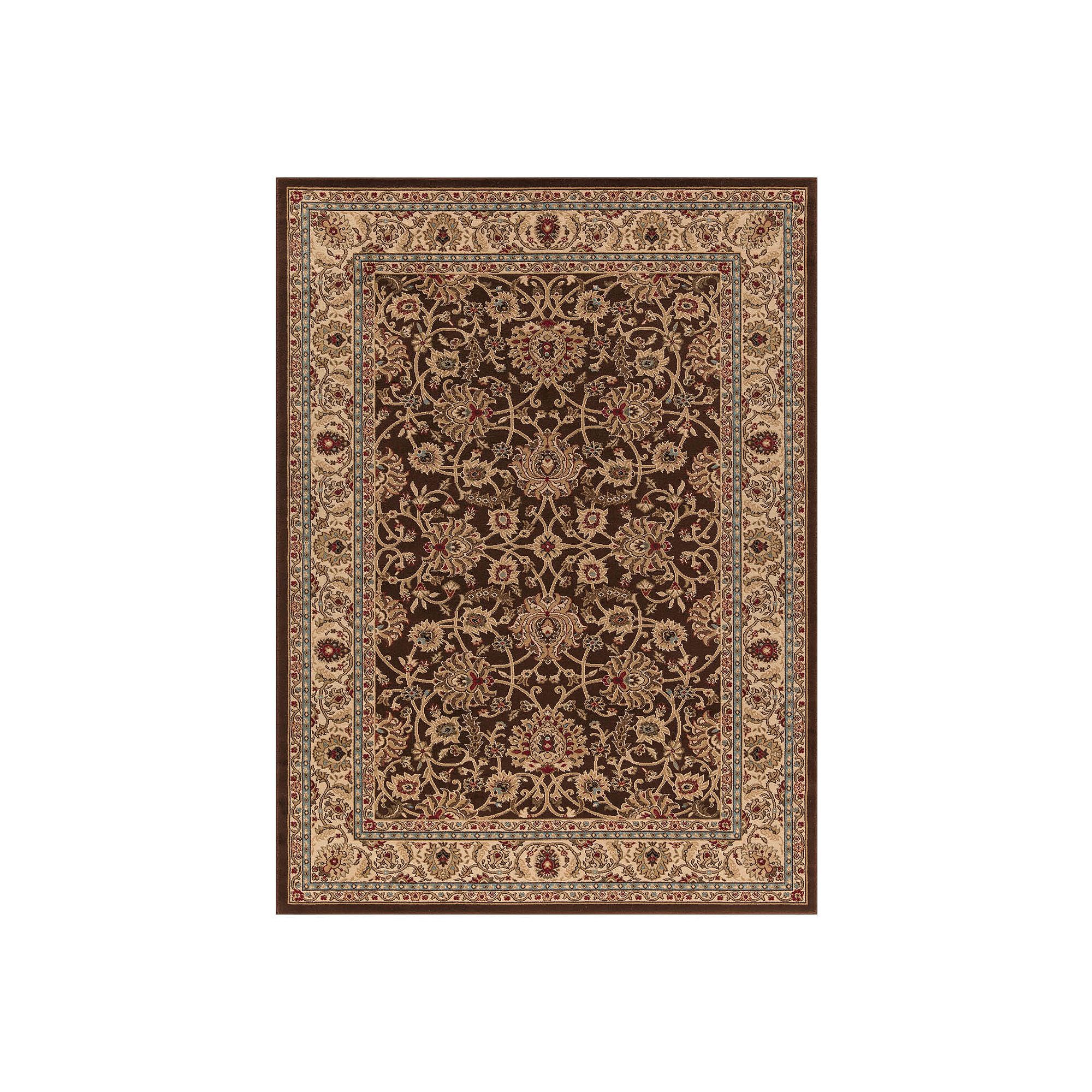 Merinos Mahal Floral Framed Rug, Brown