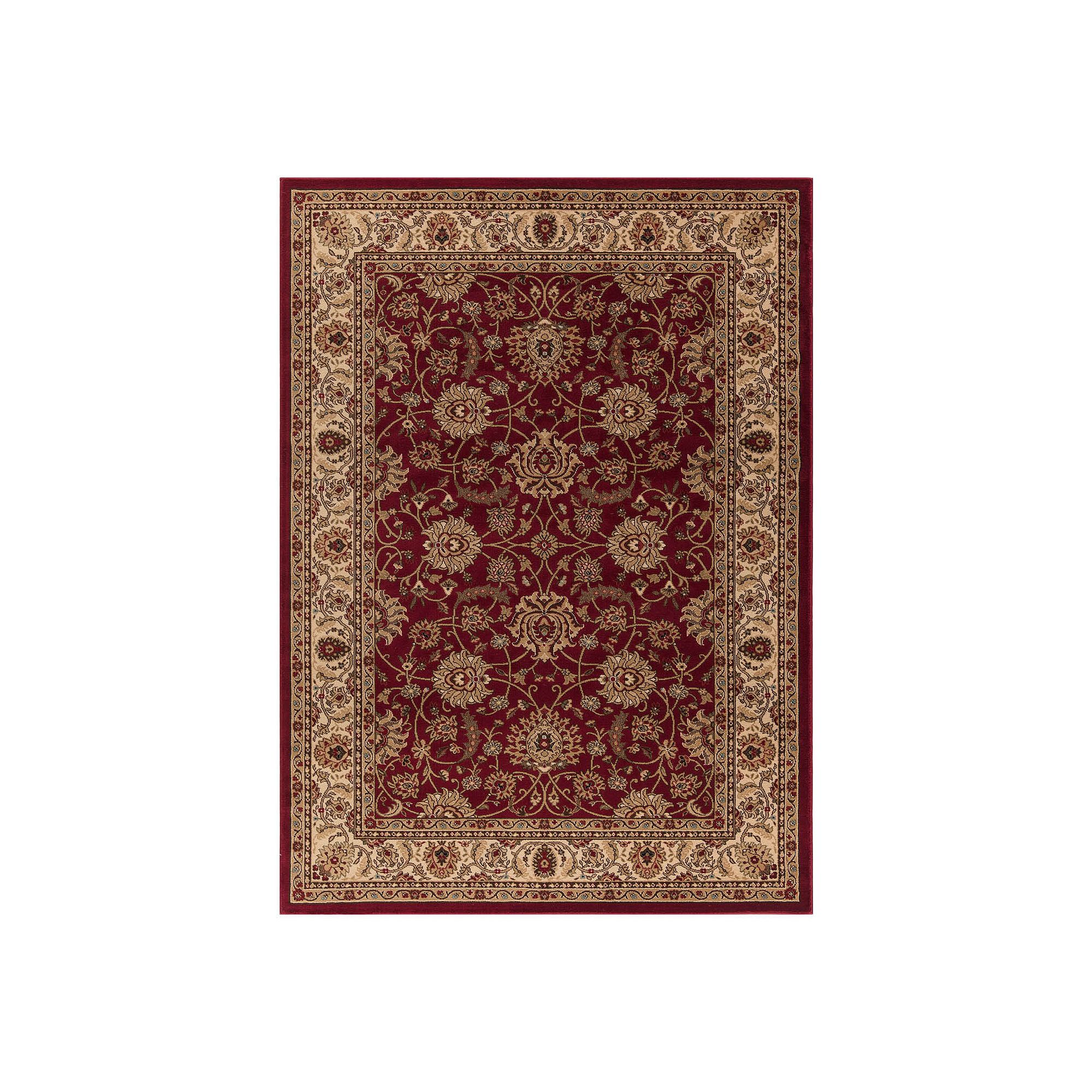 Merinos Mahal Floral Framed Rug, Red