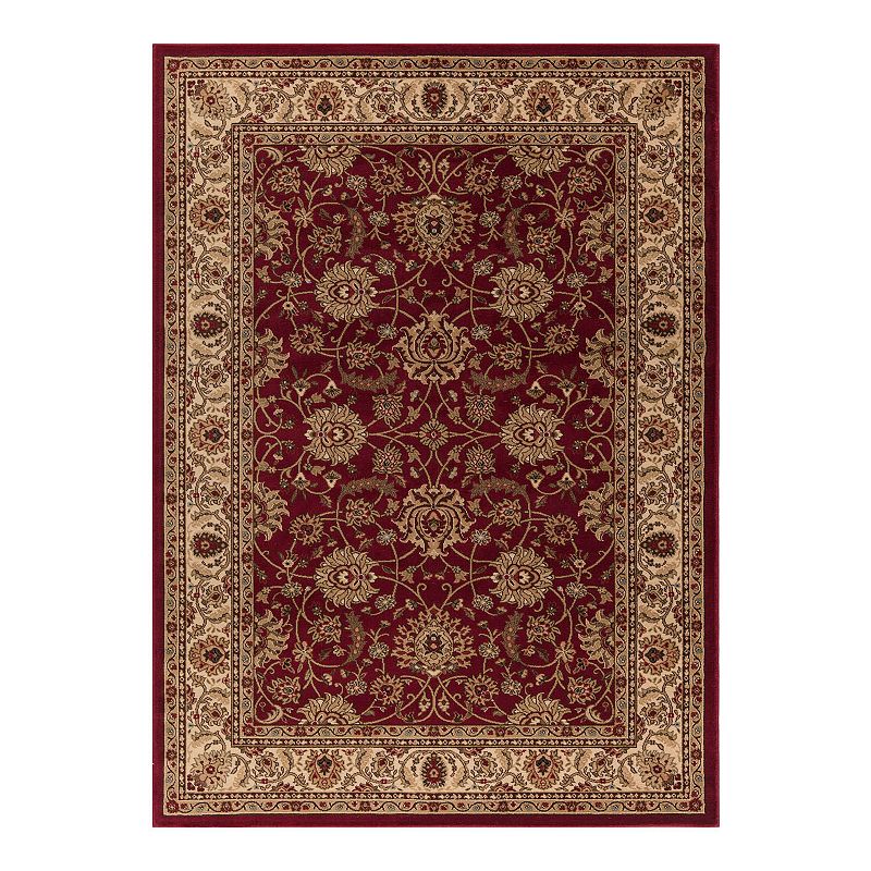 Merinos Mahal Floral Framed Rug, Red, 6.5X9.5 Ft