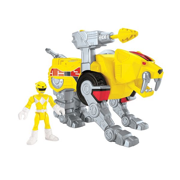 Fisher Price Imaginext Power Rangers Yellow Ranger Sabertooth Zord - power rangers battle squad on roblox
