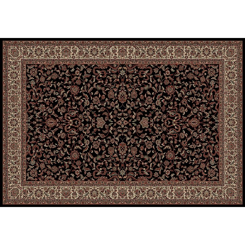 Merinos Kasha Floral Framed Rug, Black, 8X11 Ft
