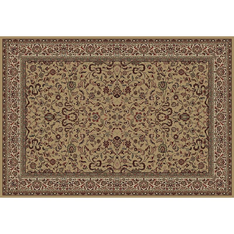 Merinos Kasha Floral Framed Rug, Yellow, 5X7.5 Ft