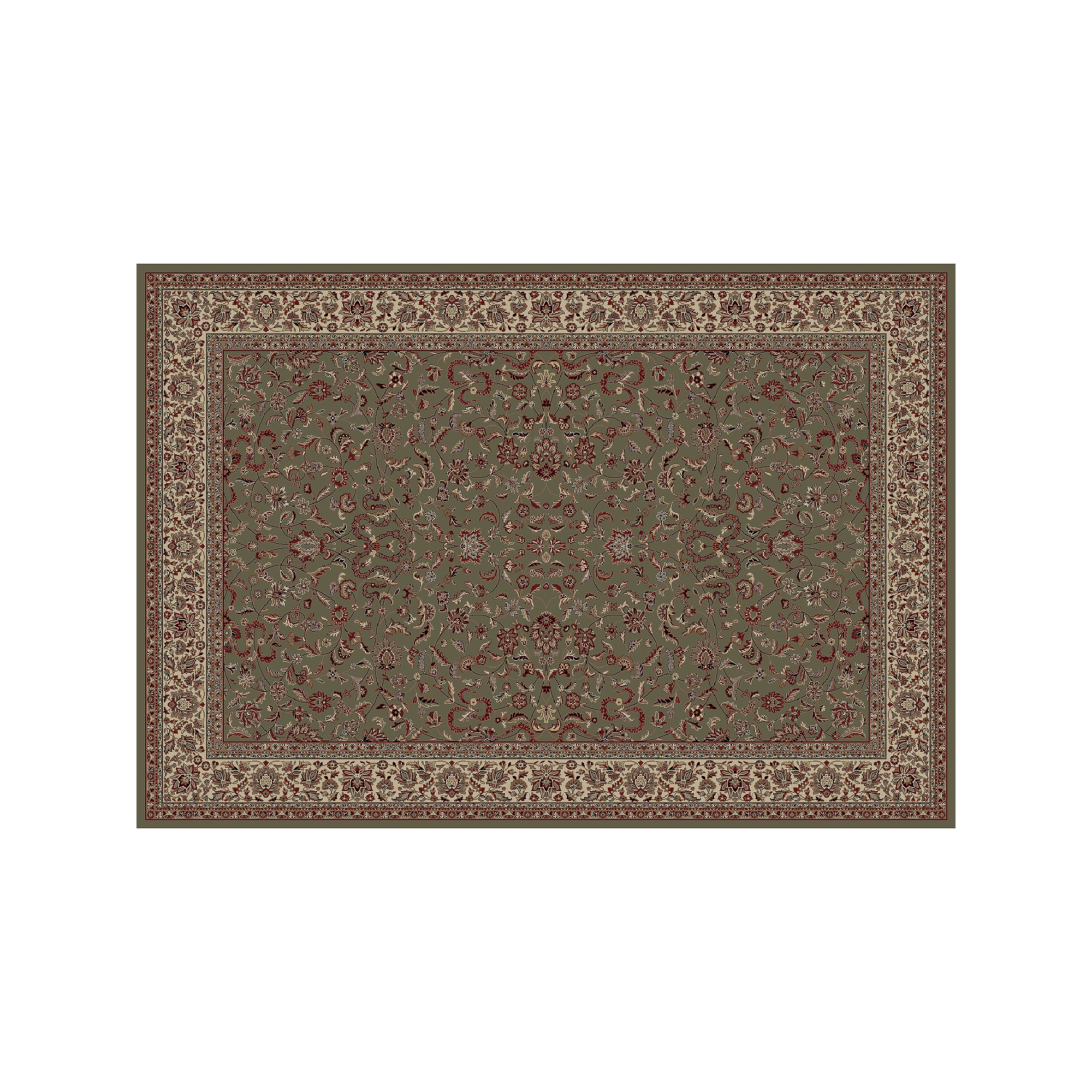 Merinos Kasha Floral Framed Rug, Green