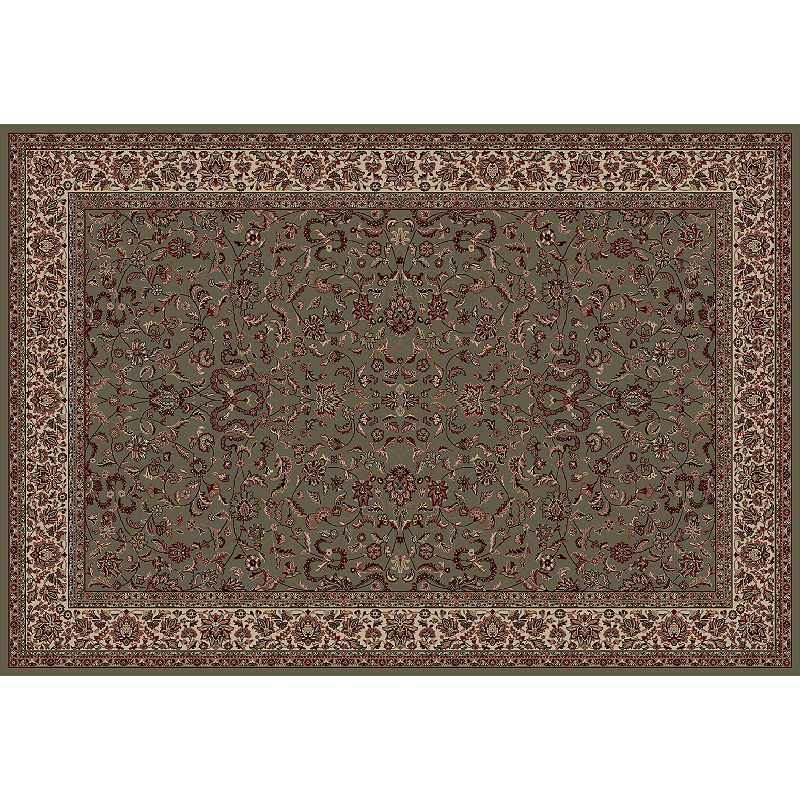 Merinos Kasha Floral Framed Rug, Green, 5Ft Rnd