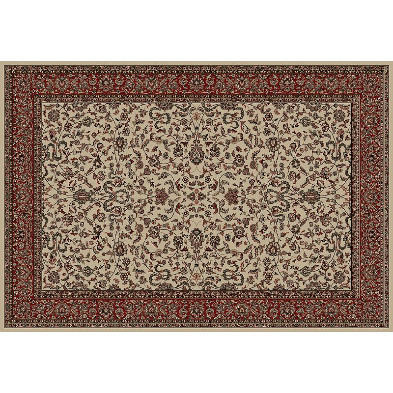 Merinos Kasha Floral Framed Rug, White, 5X7.5 Ft