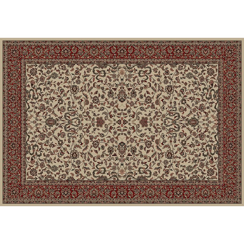 Merinos Kasha Floral Framed Rug, White, 4X5.5 Ft