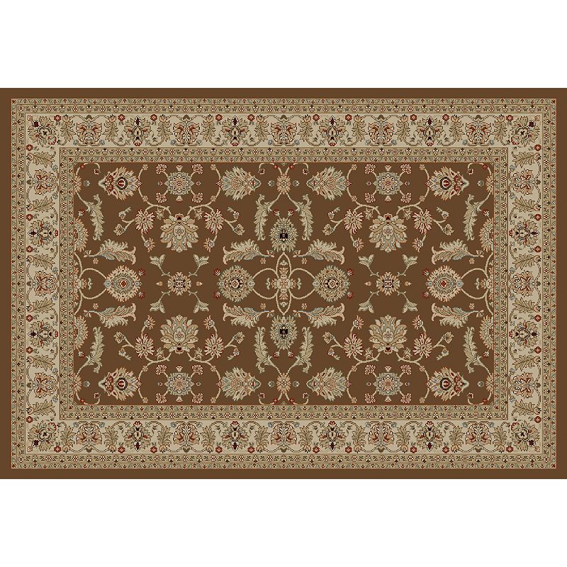 Merinos Antep Floral Framed Rug, Brown, 5X7.5 Ft