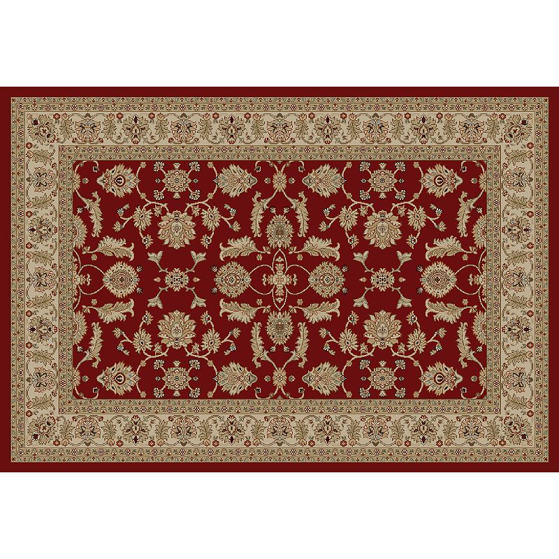 Merinos Antep Floral Framed Rug, Red, 5X7.5 Ft