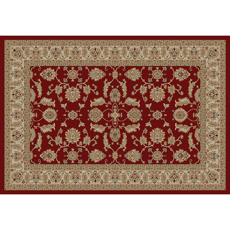 Merinos Antep Floral Framed Rug, Red, 5X7.5 Ft