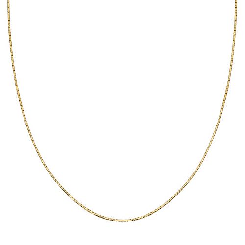 14k Gold Over Silver Box Chain Necklace - 18 in.