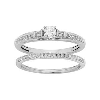 The Regal Collection Diamond Engagement Ring Set in 10k White Gold (1/2 Carat T.W.)