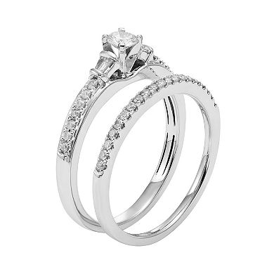 Diamond Engagement Ring Set in 10k White Gold (1/2 Carat T.W.)