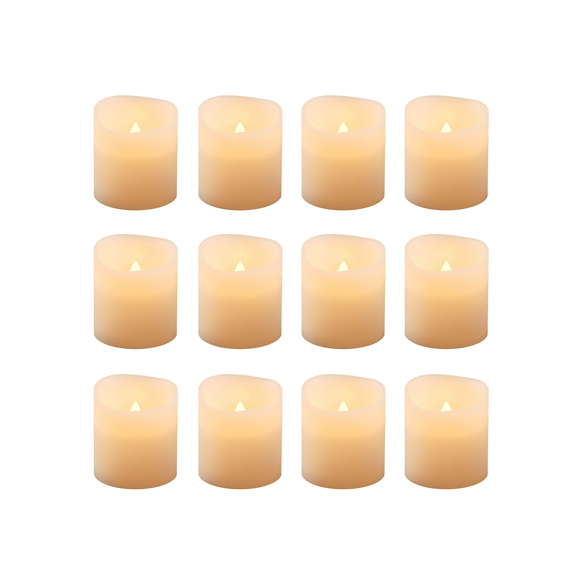 LumaBase 12-piece LED Flameless Votive Candle Set, Amber