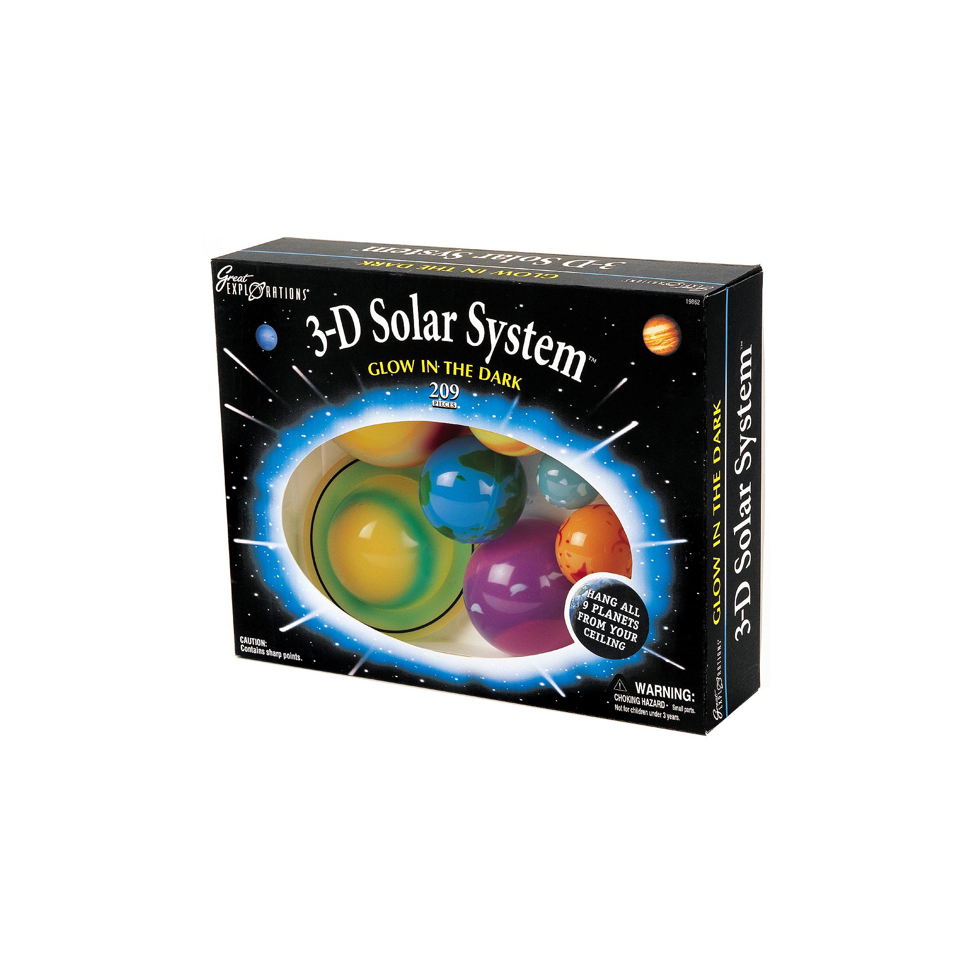 Great Explorations Glow-in-the-Dark 3D Solar System Kit, Multicolor
