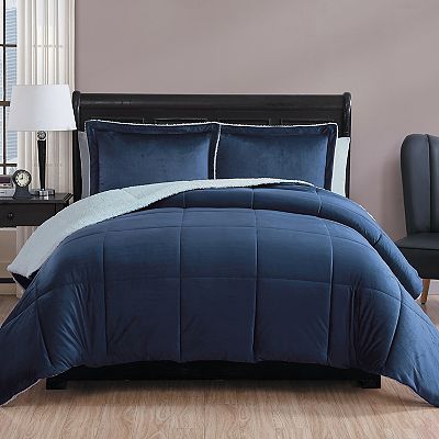 Kohl's ultra plush reversible micromink & sherpa fleece comforter set sale