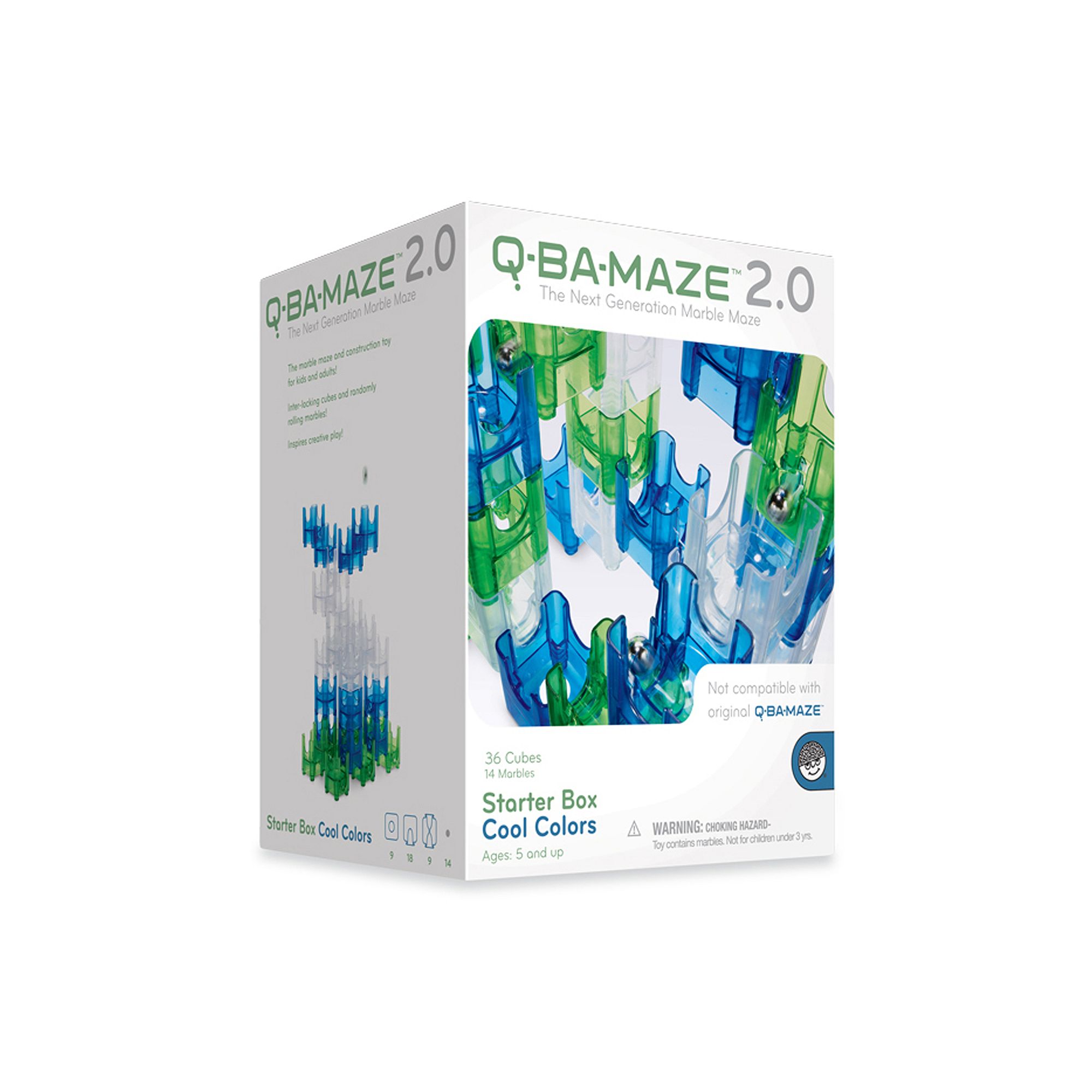 MindWare Q-Ba-Maze 2.0 Cool Colors Starter Box, Multicolor
