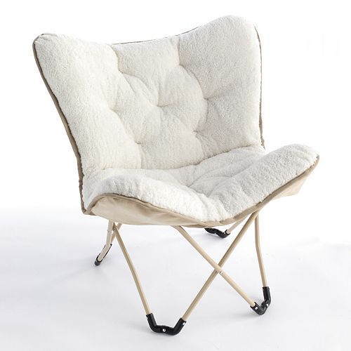Simple by Design Sherpa Memory Foam Butterfly Chair