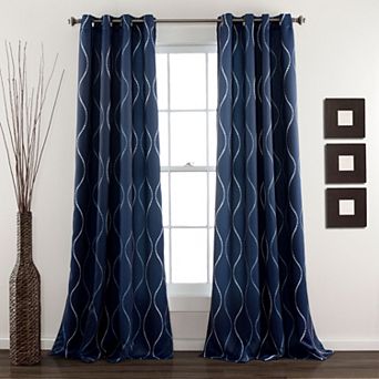 Lush Decor Swirl Room Darkening Window Curtains Set