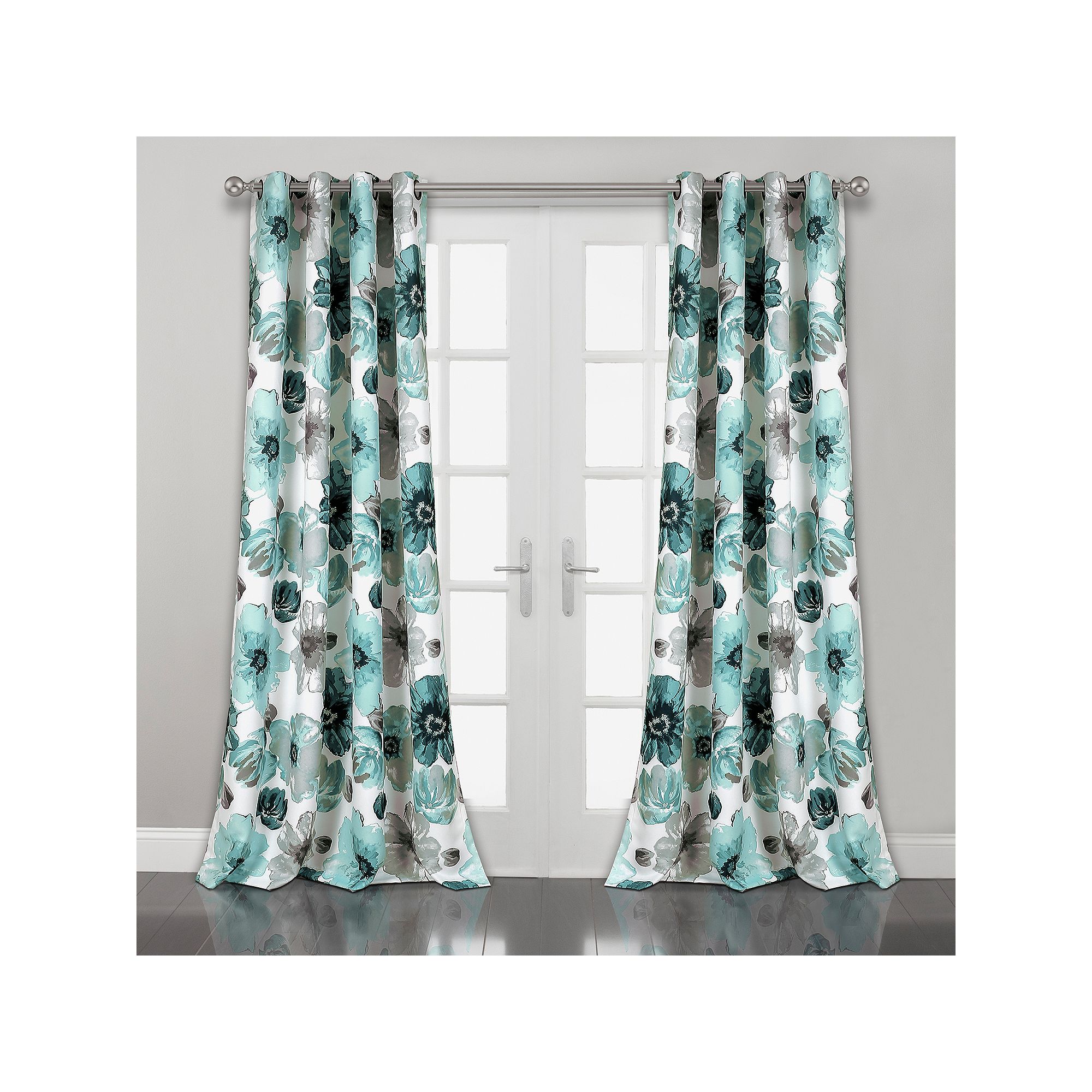 Lush Decor Leah Room Darkening Window Curtains Set, Blue