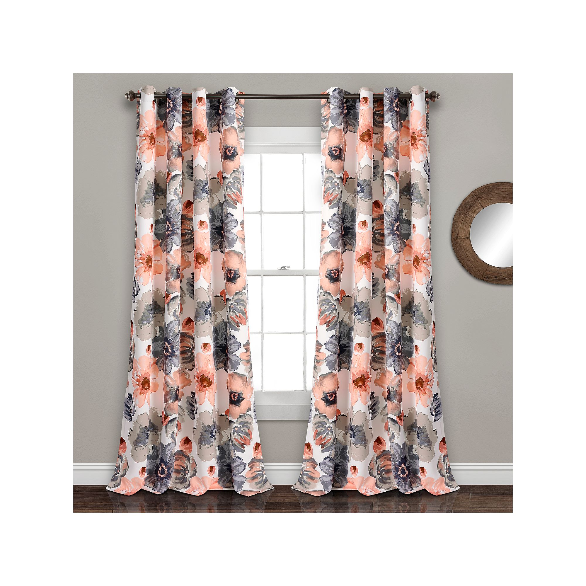 Lush Decor Leah Room Darkening Window Curtains Set, Pink