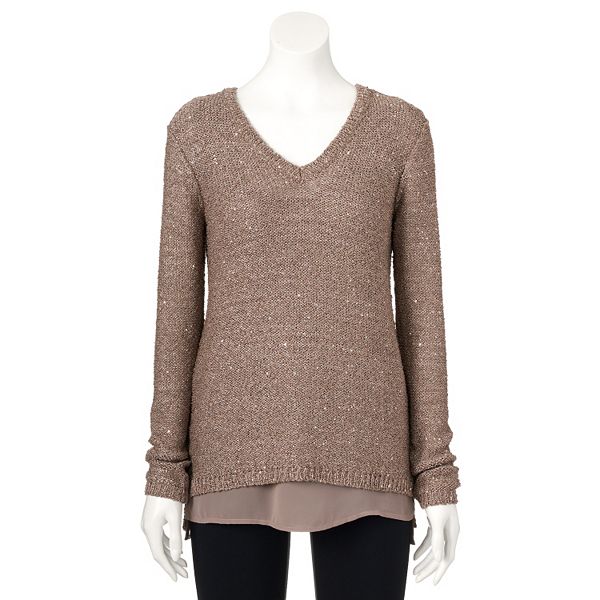 Women's Apt. 9® Sequined V-Neck Sweater