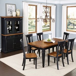 Home Styles Americana Black 8-piece Dining, Buffet & Hutch Set