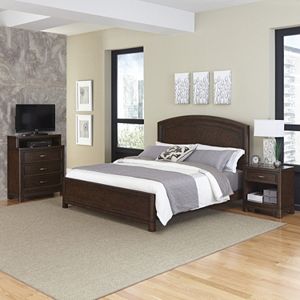 Home Styles Crescent Hill 3-piece Bed, Nightstand, and Media Drawer Set